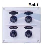 Panel de control eléctrico en plástico estabilizado UV y cobertura de neopreono.