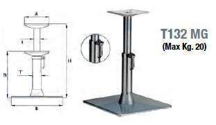 Pie de mesa en aluminio anodizado. T132 MG.