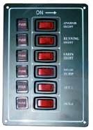 Panel control  vertical con interruptores iluminados