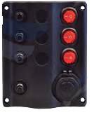 Panel control vertical con interruptores LED iluminados