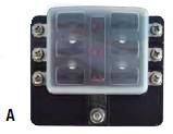 Caja portafusibles Acepets ATO & ATC fuses from 1A to 30A  Led rojo indica fusible roto