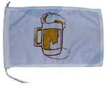 Banderas de tela pintada. Cerveza.