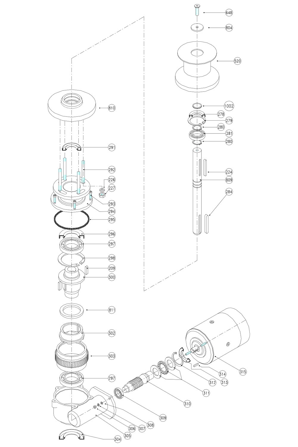 Lofrans T700 capstan Spare parts