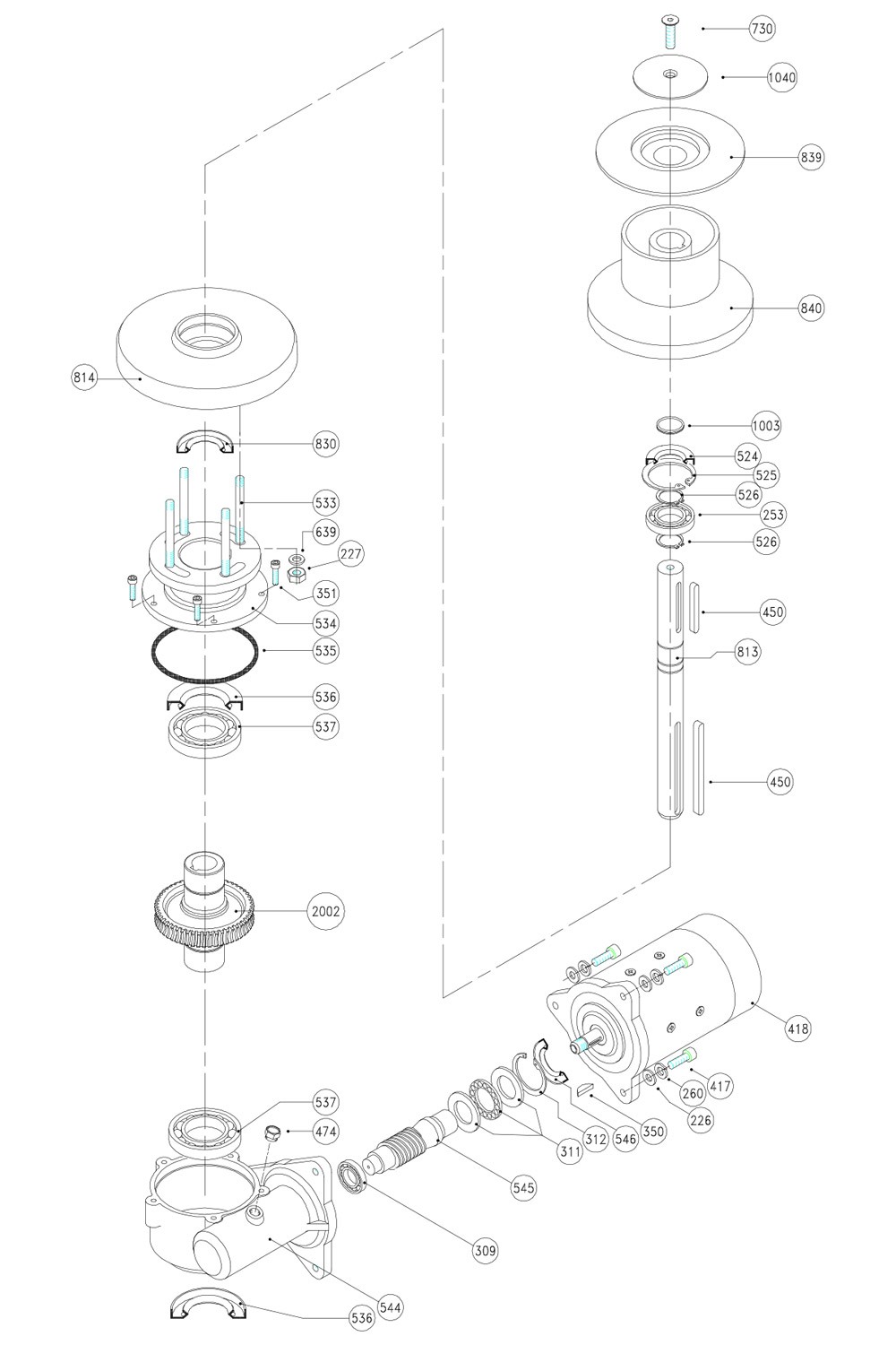 Lofrans T1500 capstan spare parts