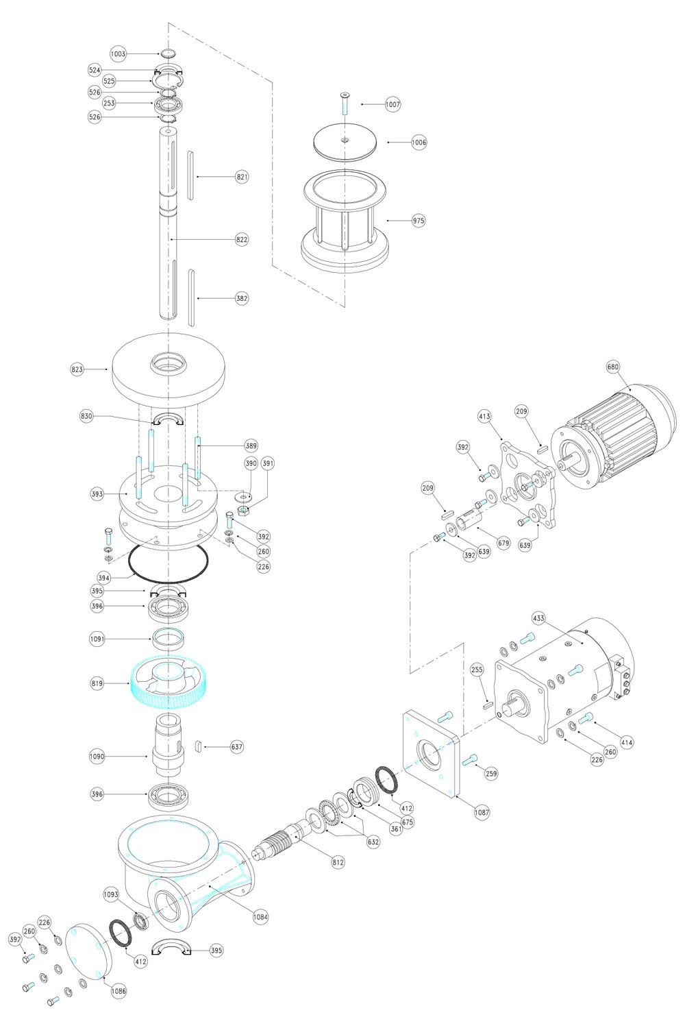 Lofrans T2500 capstan spare parts