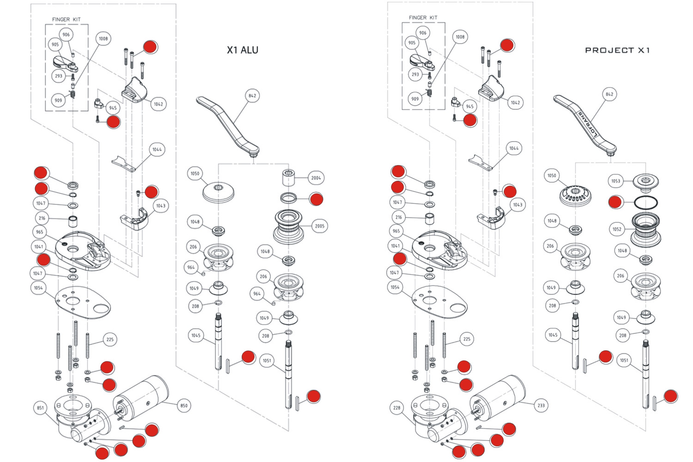 Lofrans X1 parts list