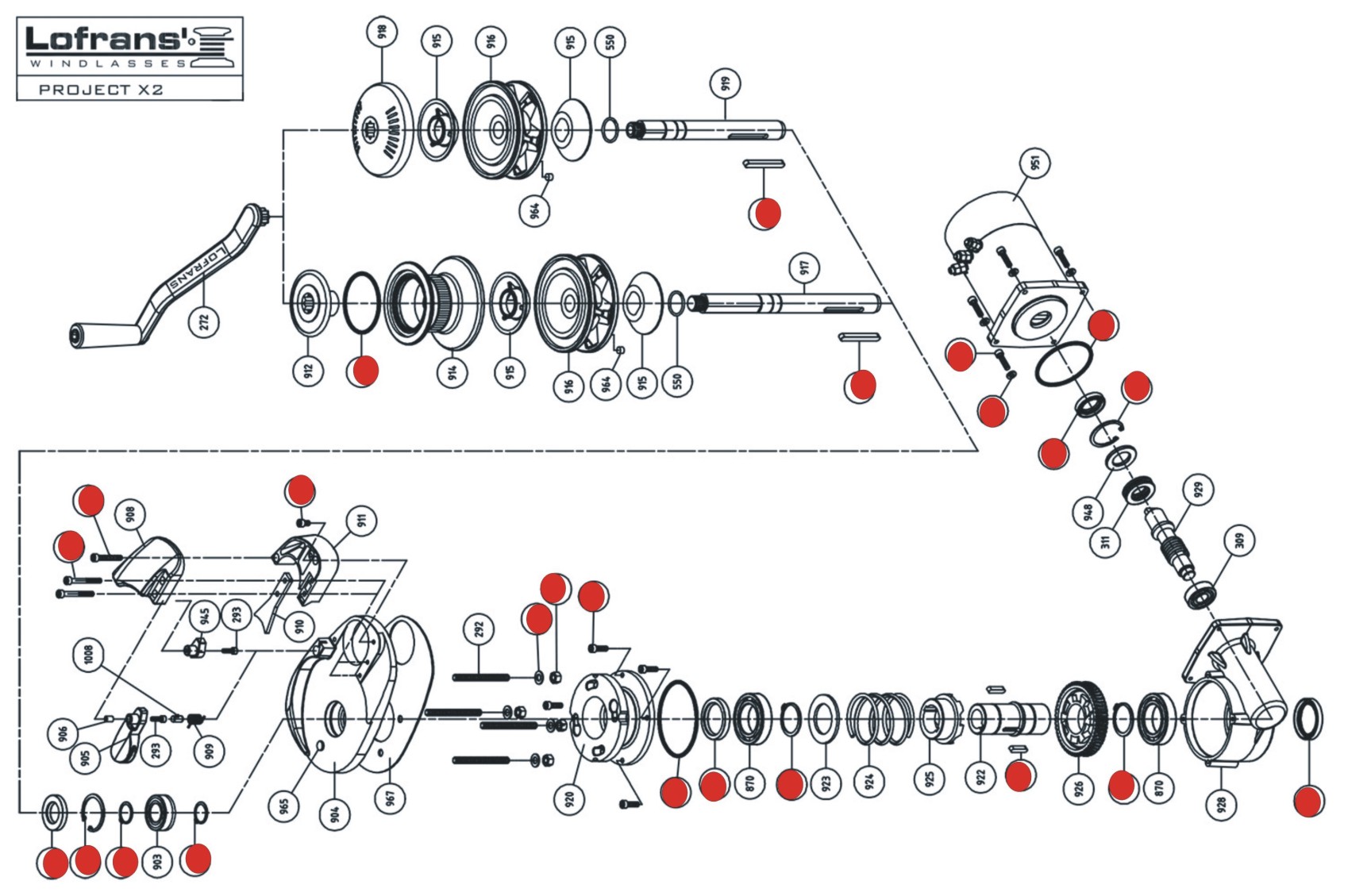 Lofrans X2 parts list